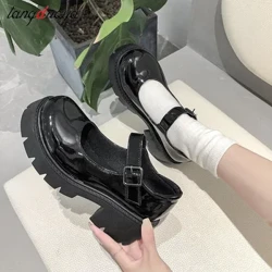 Oinetakoak Emakumeen takoiak Mary janes plataforma Lolita oinetakoak takoietan Pumps Emakumeen estilo japoniarra Vintage Girls Takoi altuak emakumeentzako oinetakoak