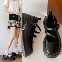 Vintage buty Mary Jane dla kobiet dzieci wiosna/jesień wszechstronny styl Preppy Jk grube dno płytkie pojedyncze buty