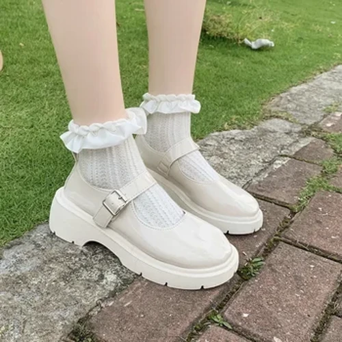 Bróga Nua Lolita Seapánach Mary Jane Bróga Mná Seanré na gCailíní Mic Léinn JK Bróga Ardán Éide Cosplay Sála Arda Méid 42