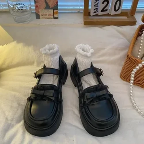 2024 New Ladies Mary Jane Shoes Round Head Izicathulo Zabesifazane Ezintsha Ngaphandle Kombala Oqinile Umnsalo Bow Tie Izicathulo zesifazane Zapatos Para Mujeres