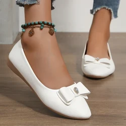 Chaussures simples décontractées pour femmes en 2024, nouvelles chaussures polyvalentes et confortables, chaussures haricots à un pied, chaussures Mary Jane à nœud