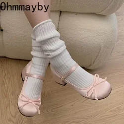 Mary Jane – chaussures à talons mi-hauts et bout rond peu profond pour femme, escarpins simples et élégants pour l'extérieur, à la mode, printemps-automne 2024