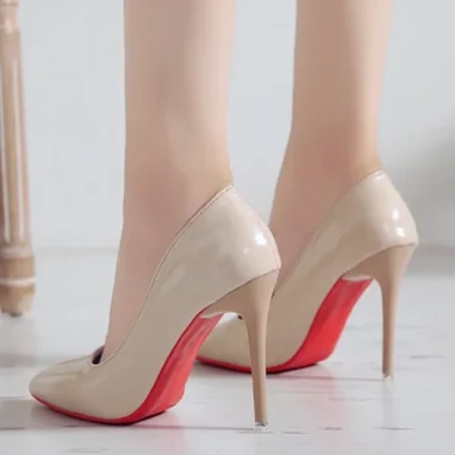 Pantofi Mary Jane -Pantofi Marime Plus Femei Moda Varf ascutit Tocuri cu platforma Rochie din piele lacuita Tocuri inalte Femei Pompe Tocuri rosii
