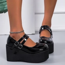 Nou-nouț pentru femei Lolita drăguț Mary Janes pantofi cu platformă pane cu tocuri înalte pantofi pentru femei dulci gotici punk pantofi femei