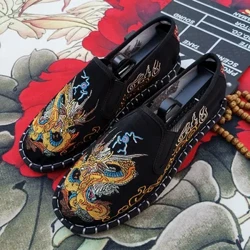 Pekingo Zaharreko Oihal Oinetakoak Brodatuak Lore Soziala Gizonezkoa Gizonezkoa Moccasin-Gommino Ikaslea Oinetako Oinetakoak Moda Nazionala Txinako Estiloa