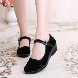 Wanawake Retro Kichina Embroidery Jadi Viatu Flat Lady Cute Anti Skid Dance Viatu Viatu Cool Vrouwen Platte Schoenen E3579