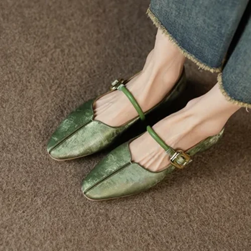 Scarpe basse da donna Mary Jane stile cinese scarpe con fibbia con cinturino donna primavera autunno scarpe semplici vintage calzature in seta Elgant