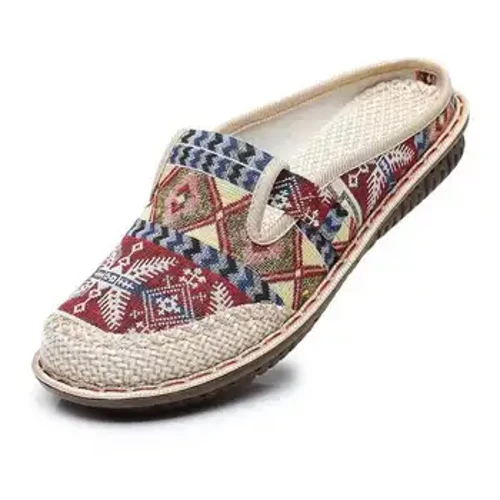 pambabaeng sapatos 2023 bagong summer hollow out breathable soft sole, one step mother etnikong istilo lumang Beijing tela sapatos pambabae