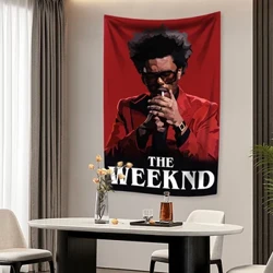 Гоблен на рапър певец The Weeknd Printed Dorm Background Cloth Домашни декорации за хол Окачено одеяло
