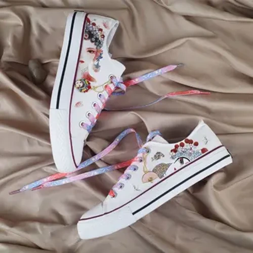 Echte niedrige Sommerschuhe aus Canvas im chinesischen Stil für Herren und Damen, 2024 Neue Nationalflut, Studentenpaar, Mandarinente, Joker-Boardschuhe
