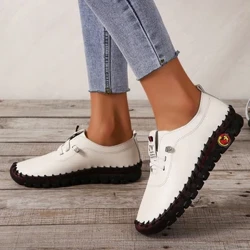 Tossud Naised Kingad Loaferid Paelad Nahk Lame Uus Kevad 2024 Vabaaja mugavad ema kingad Mujer Zapatos Chaussure Femme
