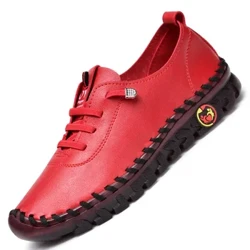 Ama-Sneakers Abesifazane Izicathulo I-Leather Loafers Izicathulo Zabesifazane I-Comfortable Slip Ezicathulweni Intambo Yokuthunga Isandla Umama Izicathulo Zapatillas De Mujer