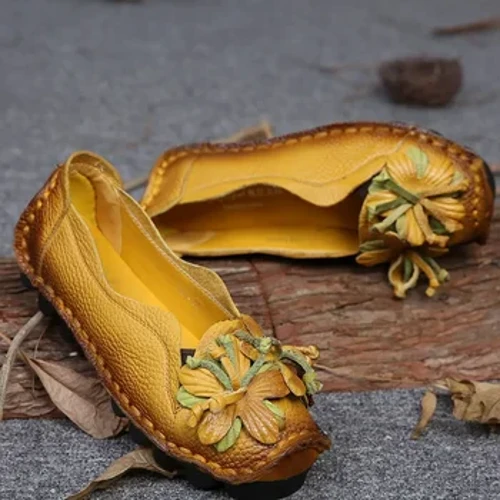 Modako mokadunak Udako Vintage Eskuz egindako Folk Estiloa Emakumezkoen Oinetakoak Azaleko Oinetakoak Benetako Emakumezkoak Dama Beheko leunak Amarentzat