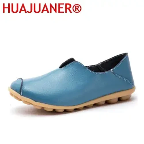 Soulier en cuir véritable pour femmes, chaussures décontractées, couleur unie, à plateforme, confortables, pour l'extérieur, pour fête, antidérapantes, à la mode, nouvelle collection