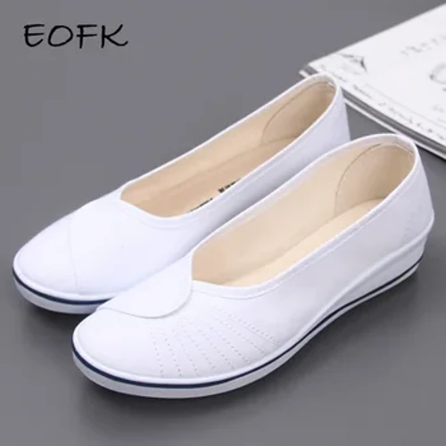 Dámské mokasíny EOFK Loafers Soft Slip On Canvas Ploché Boty Dámské Pevné Ležérní Prodyšná obuv Pro matku Boty na platformě