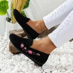 Kadın spor ayakkabı kadın spor ayakkabı örgü nefes çiçek konfor anne ayakkabısı yumuşak katı moda kadın ayakkabı hafif