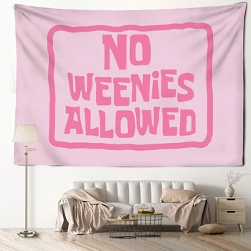 Růžový umělecký dopis Tapiserie Nástěnný závěs Abstraktní Tajemné čarodějnictví Kawaii Hippy Jednoduchá kolejní dekorace