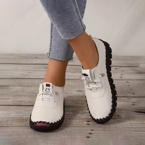 2023 nouvelles Femmes Baskets Vintage Respirant Chaussures Plates Mocassins À Lacets En Cuir À Enfiler Nouvelle Mode Décontracté Maman Chaussure