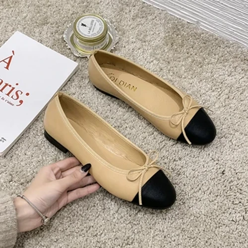 2022 moda balerin yuvarlak ayak düz ayakkabı kadın rahat Slip-on düz günlük ayakkabı bayan yay anne ayakkabısı kadın