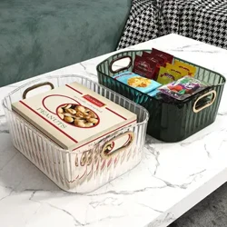 Kosmetik Box Desktop Späicher Tirang Stackable Späicherkëscht mat Handle Make-up Organisateuren Kuerf Poatable Diverses Acryl Rack