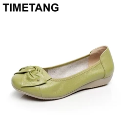 TIMETANG Plus størrelse 34-43 kvinder ægte læder flade sko kvinde arbejdssko nyeste mode kvinde casual single sko kvinder flade