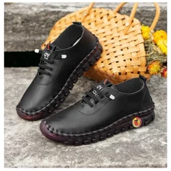 Viatu Vipya vya Wanawake vya 2023 Viatu vya Kupaka Ngozi kwa Wanawake Viatu vya Kustarehesha kwenye Viatu Viatu vya Mama Viatu Zapatillas De Mujer