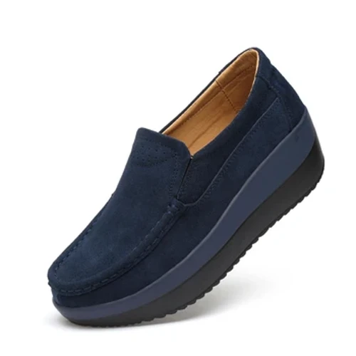 Aýallar tekiz platforma çörekçileri Aýallar Elegant Suede deri mokasin aýakgaplary Aýal mokasin aýal-gyzlaryň gök tötänleýin aýakgaplary