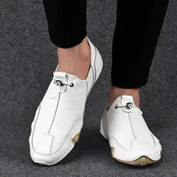 2023 Pánské tenisky Ležérní Slip On Loafers Outdoor Light Flats Podzimní Kožené Boty Pohodlné Pánské Sneaker Lychee elegantní boty