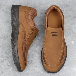 Män Läder Skor Andas Loafers Herr Sneakers 2022 Nya Man Bekväma Läder Platta Skor Sneakers Herr Skor