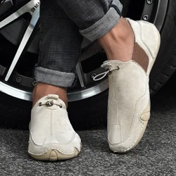 2022 Miesten lenkkarit Rento Slip On Loafers Ulkoilu Vaaleat tasaiset Syksyiset aitoa nahkakengät Mukavat yksiväriset miesten tennarit