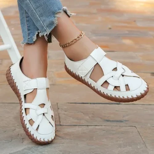 Árasáin Mná Leathar Fíor Bróga Mná Loafers Samhraidh na mBan Trá Breathable Sandals Mná Méid Mór 36-43