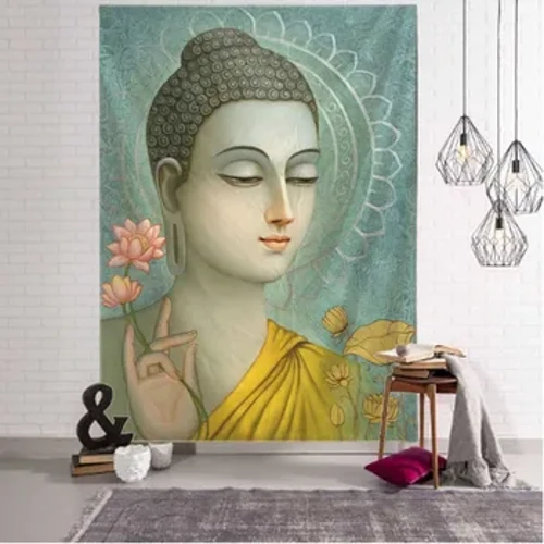 Tapiserie Indian Buddha Meditație Psihedelic Decor pentru casa Agățat de perete Hippie Boemia Mandala Estetică Decorare cameră