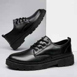 Pantofi pentru piele pentru bărbați rochie formală casual Oxfords plus dimensiuni în stil britanic apartamente de nuntă moale, respirabile, adidași de birou de mers pe jos