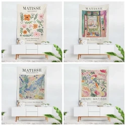 Decor boho Matisse Artă minimalistă Anime agățat decor tapiserie desene animate cu flori tropicale tapiserie de perete prosop de plajă covoraș de yoga hippie