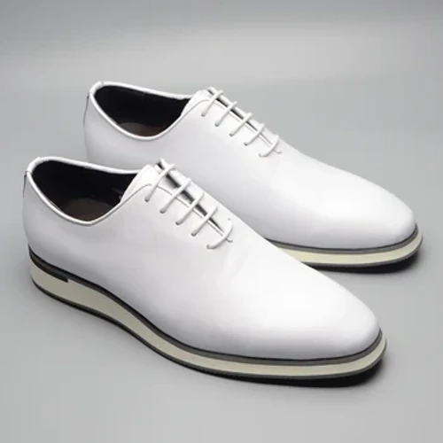Klassisk gentleman hvid jakkesæt kjole sko håndlavede helskårne ægte læder Mænds sociale formelle Oxfords flade sneakers med snøre