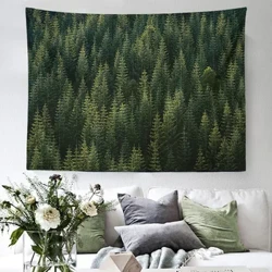 Niwweleg Bëschbaum Natierlech Landschaft Tapisserie Ästhetesch Zëmmerdekoratioun Mauer hängend Stoff Grouss Gréisst Nordesch Tapisserie Heemdekor
