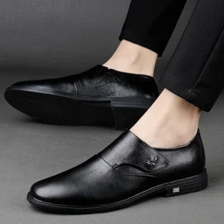 Luxusní pánské kožené boty Vysoce kvalitní pánské boty Pointed Oxford Svatební kožené pánské společenské boty 2024 Gentleman Office Man Shoe