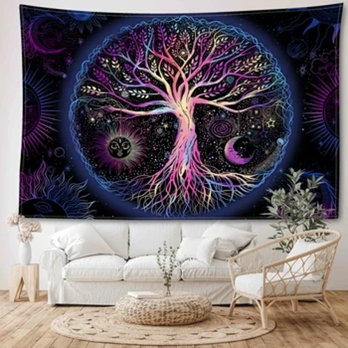 Abstract Galaxy Life Tree Gobelín Nástenný záves Minimalistické umenie Hippie Tapiz Čarodejníctvo Tajomná internát Spálňa Home Decor