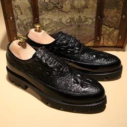 Luxuzko Marka Gizonezkoen Casual Oinetakoak Italiako Larruzko Soled lodiak Negozio Oinetako Formalak Moda Helduen Gizonezkoen Oxford Oinetako Dotoreak