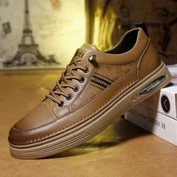 Lyxiga män skor i äkta läder Andas Fritidsklänning Affärssko Klassisk halkskydd Slitbeständig platt designer Oxford-sko
