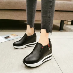 Scarpe con plateau argento Scarpe con plateau con tacco nascosto Scarpe con plateau casual da donna Scarpe da ginnastica da donna Scarpe con zeppa rialzate da donna