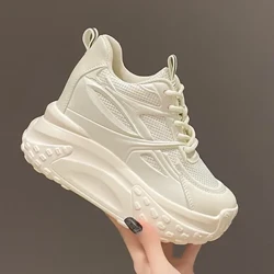 Sála arda Hollow 10cm Sneakers Sneakers Ócáideach Ardán Earraigh Ócáideach Fhómhair Wedge Ard-Faisean Breathable Mná Bróga Samhraidh