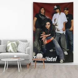 Däitsch Rock Band Plakater gedréckt Mauer hängend Tapisserie Tokio Hotel Bedcrop Hannergrond Stoff Heemdekoratiounen