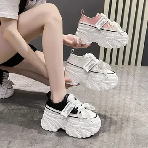 Pantofi cu tocuri înalte cu tocuri înalte de fund vulcanizeze femei 2023 Primăvară toamnă casual pantofi casual moda platformă cu platformă cu pachete pentru femei