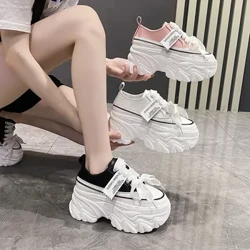 Pantofi cu tocuri înalte cu tocuri înalte de fund vulcanizeze femei 2023 Primăvară toamnă casual pantofi casual moda platformă cu platformă cu pachete pentru femei
