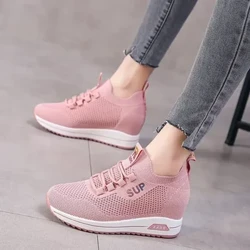 Fa'atauga vevela seevae tama'ita'i 2023 Summer natia mulivae Wedges Pa'epa'e piniki Sneakers Fema'i Platform manava Mesh mulivae uliuli seevae masani.