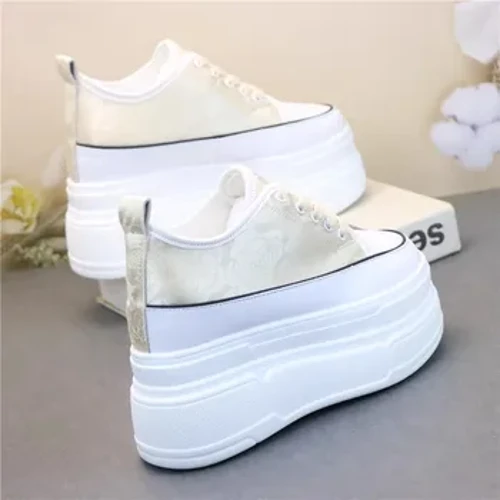 12CM Kabari Pampu Vitambaa vya hariri vya Vuli Viatu vya Spring Viatu Vilivyofichwa Moccasins Wanawake Jukwaa la Juu Viatu vya Kike vya Kike