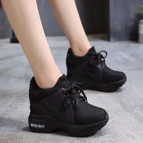 Moda Kadın Ayakkabı platform ayakkabılar Kama Kadın Ayakkabı Nefes Net 9 cm Yüksek Topuk Bayanlar yürüyüş ayakkabısı Zapatillas De Mujer