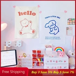 Ins tapeçaria de parede coreana tecido poster pano fundo pendurado pano menina decoração do quarto tapeçarias dos desenhos animados decoração de fundo