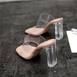 Vară Pompe Femei Sandale PVC Jeleu Papuci Toe Deschis Toe Înalt Femei Papuci Transparenti Perspex Pantofi Toc Sandale Transparente
